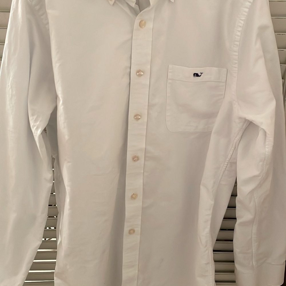 Classic White Men's Shirt Vineyard Vines Medium Slim Fit Tucker